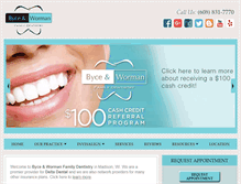 Tablet Screenshot of byce-worman-dentistry.com